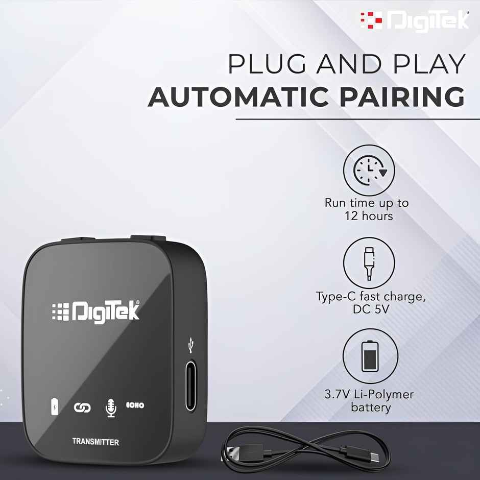 Digitek Dwm 101 Wireless Microphone System With Anc Noise Reduction