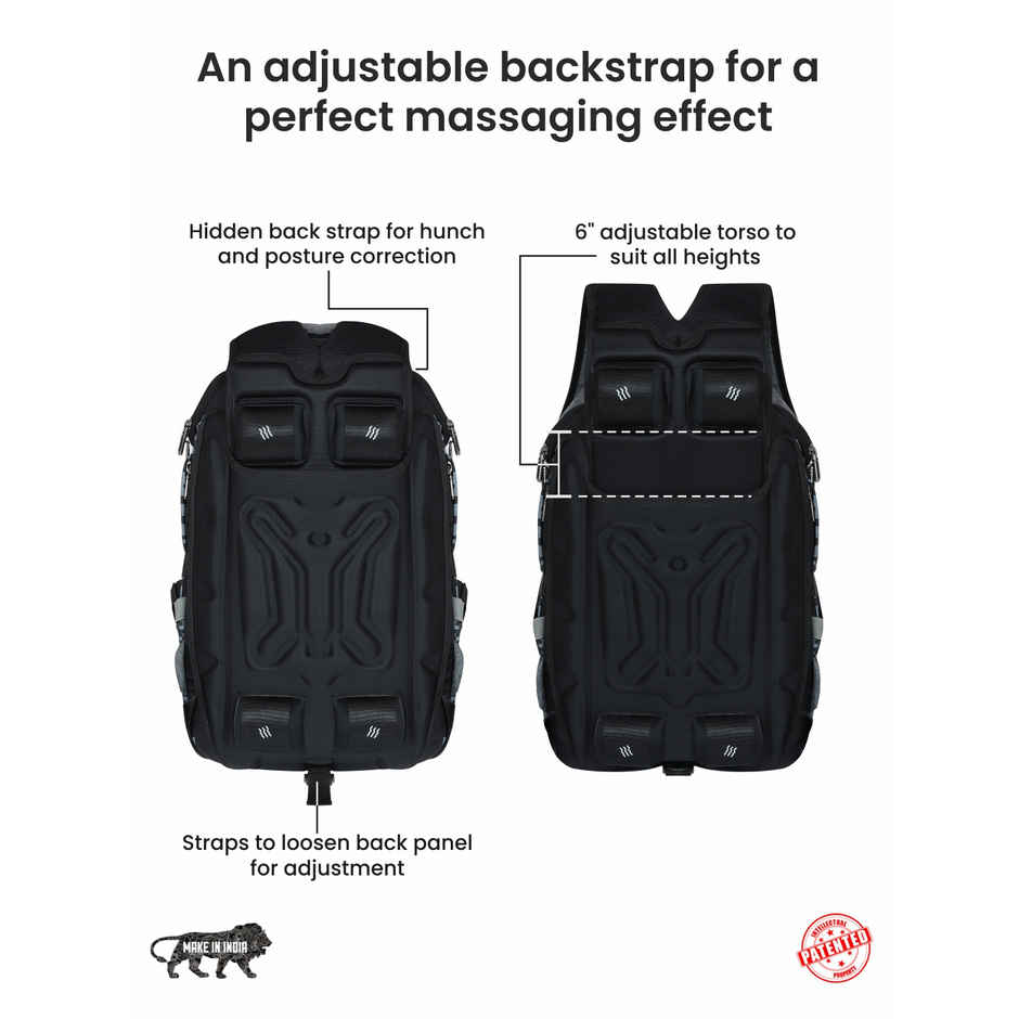 EUME Unisex Solid Nylon 31 L Massager Backpack | Black - 15.6 Inches