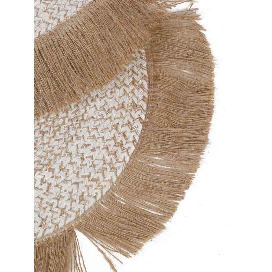 Hosta Homes Natural Jute Frilly Pattren Reversible Table Place Mats Pack of 6