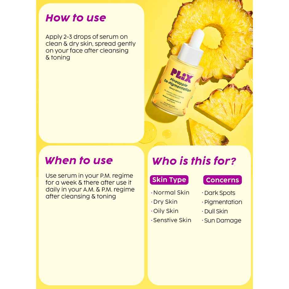 Plix The Plant Fix Pineapple Foaming Face Wash And Serum Combo for Pigmentation