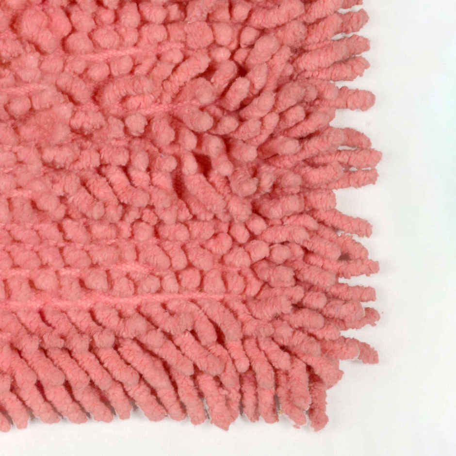 Saral Home Cotton Anti-Slip Water Absorbent Bath Mat | 40 x 60 cm | Light Pink