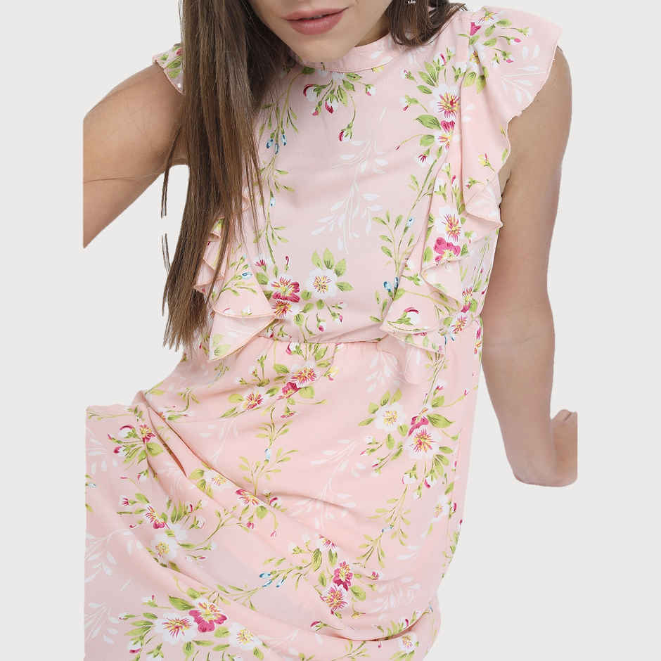 Tokyo Talkies Women's Floral Fit & Flare Dress | Light Pink - S