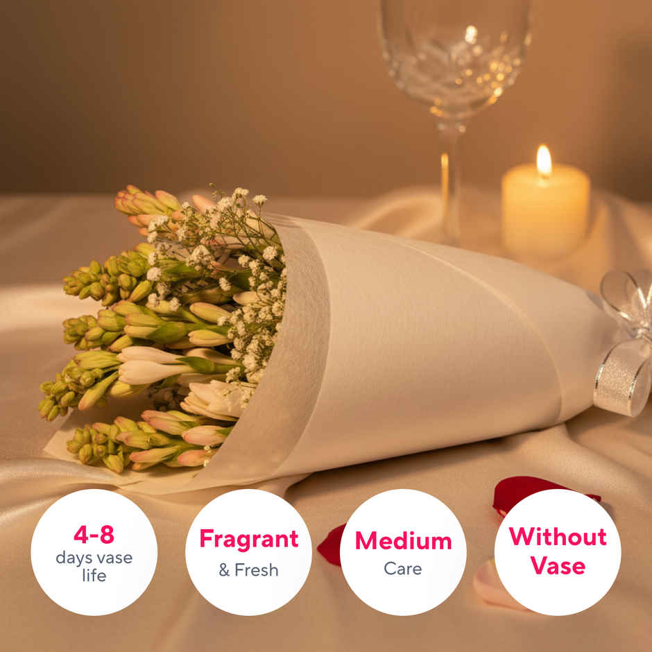 White Tuberose With Fragrance | 5 Stems