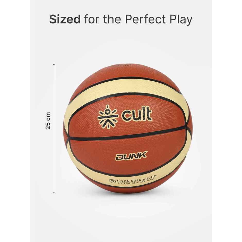Cultfit Basketball Premium Dunk Size 7 | Brown & Cream
