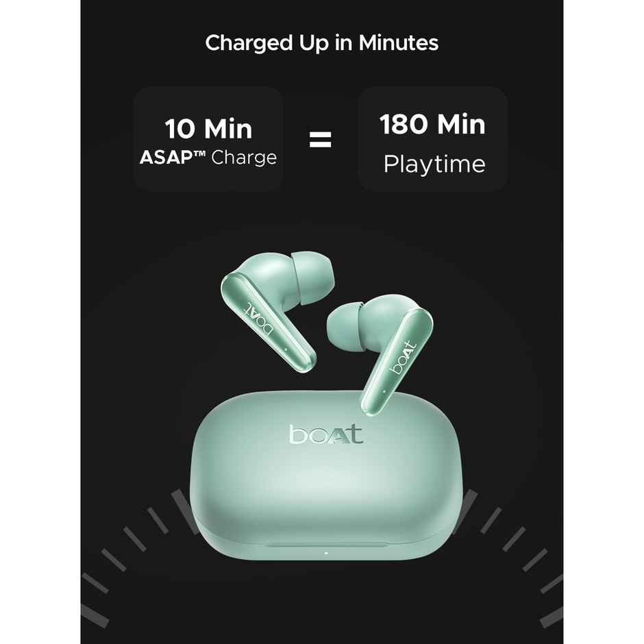 boAt Airdopes 280 ANC 32dB | 60Hrs | 13Mm Drivers | 4Mics Enx | Aquamarine Green