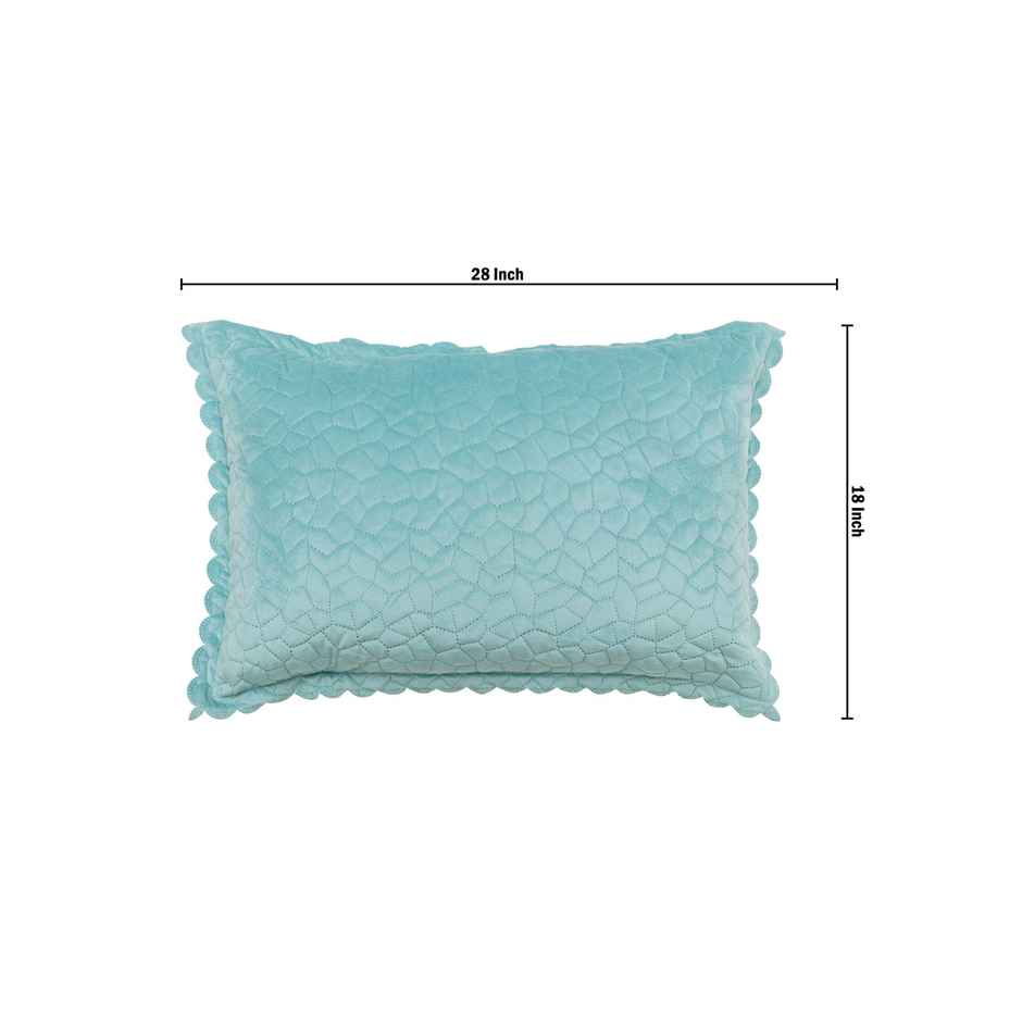 Hosta Homes Velvet Fabric Laser Cut Crystal Aqua Pillow Cover Pack of 2