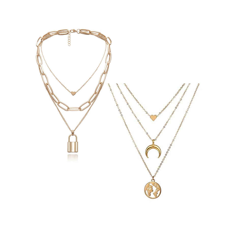 Youbella Jewellery Stylish Combo Of Two Necklace Chains For Women And Girls(Ybnk - 5919A)