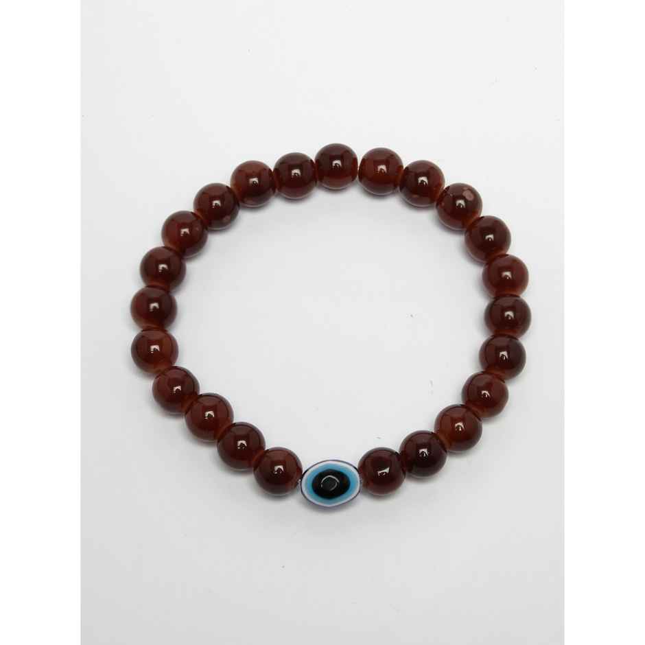 NVR Unisex Set of 7 Crystals Beaded Evil Eye Elasticated Bracelet | NVR2292