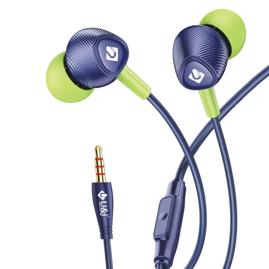 U&i Lock Stereo Earphone | Magnet Buds | 1.2m Cord | Blue-Green