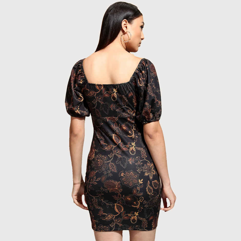 Ketch Women's Printed Ruched Bodycon Mini Dress | Multicolor - S