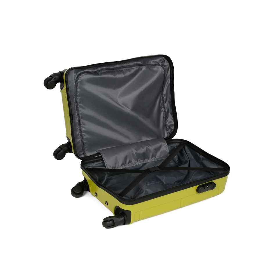 Teakwood Textured PP 32.2 L Retractable Hard Luggage Trolley Bag | Avacado Green - 55 cm