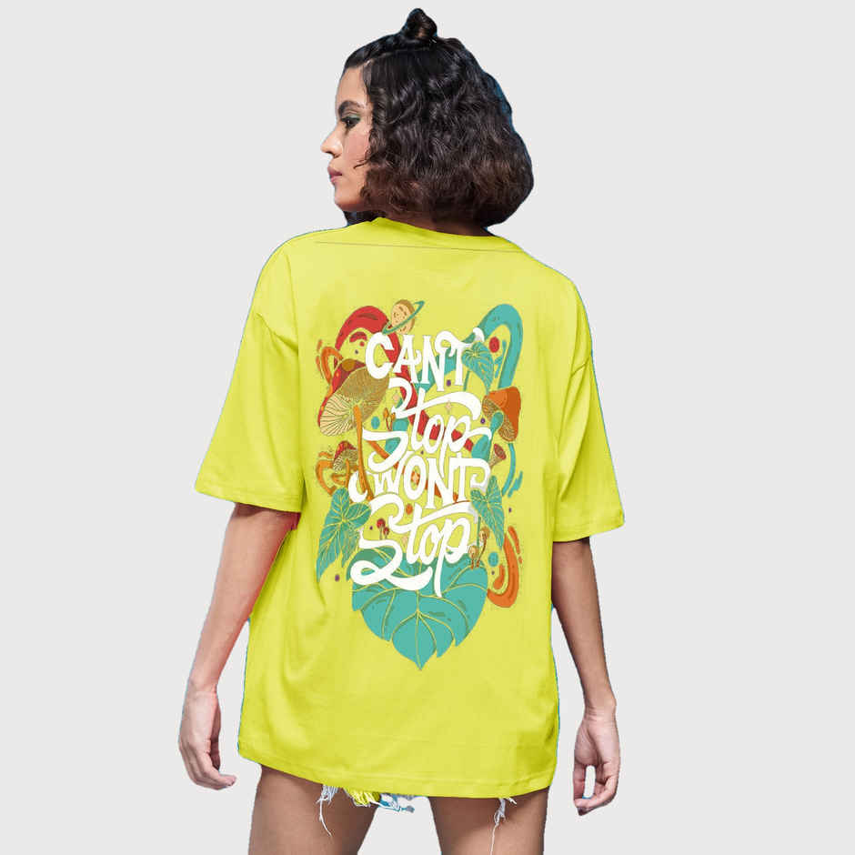 Smartees Womens Oversize Printed T-shirt | WW - 2030 | Lemon | M