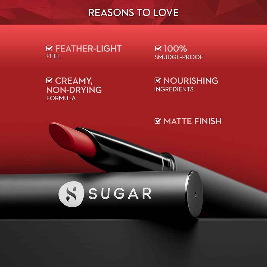 SUGAR Cosmetics Matte Attack Transferproof Lipstick | 04 Maroon Vibe | Dark Red