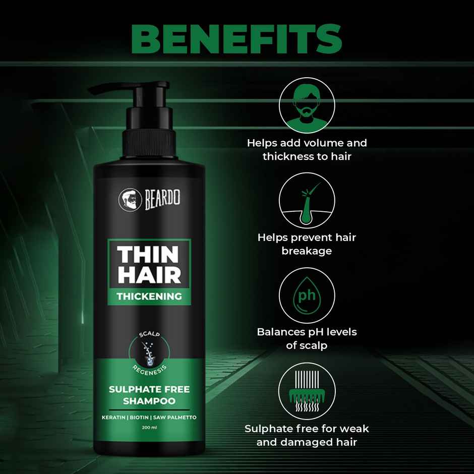 Beardo Men Thin Hair Thickening Sulphate Free Shampoo