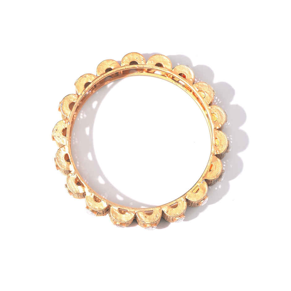 Priyaasi Set Of 2 Gold-Plated Stones Studded Jali Work Bangles