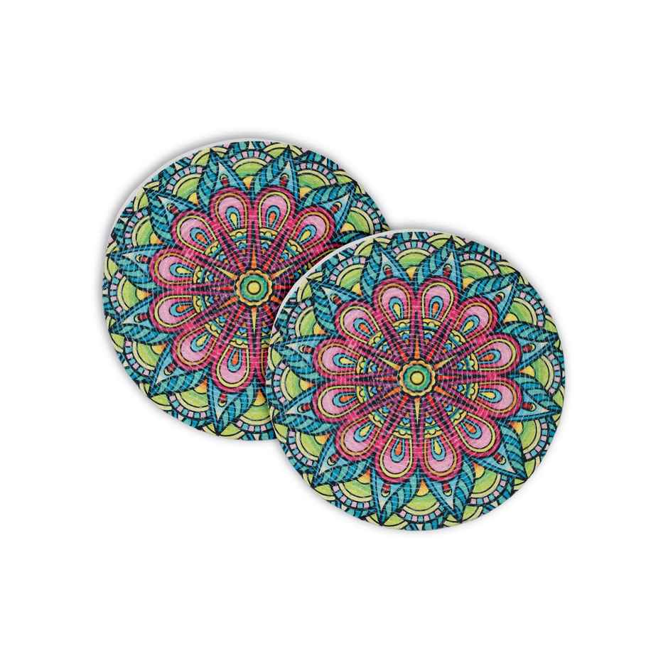 Hosta Homes Pure Cotton Geometric Pattern Multicolor Digitally Printed Table Place Mats | Pack of 2