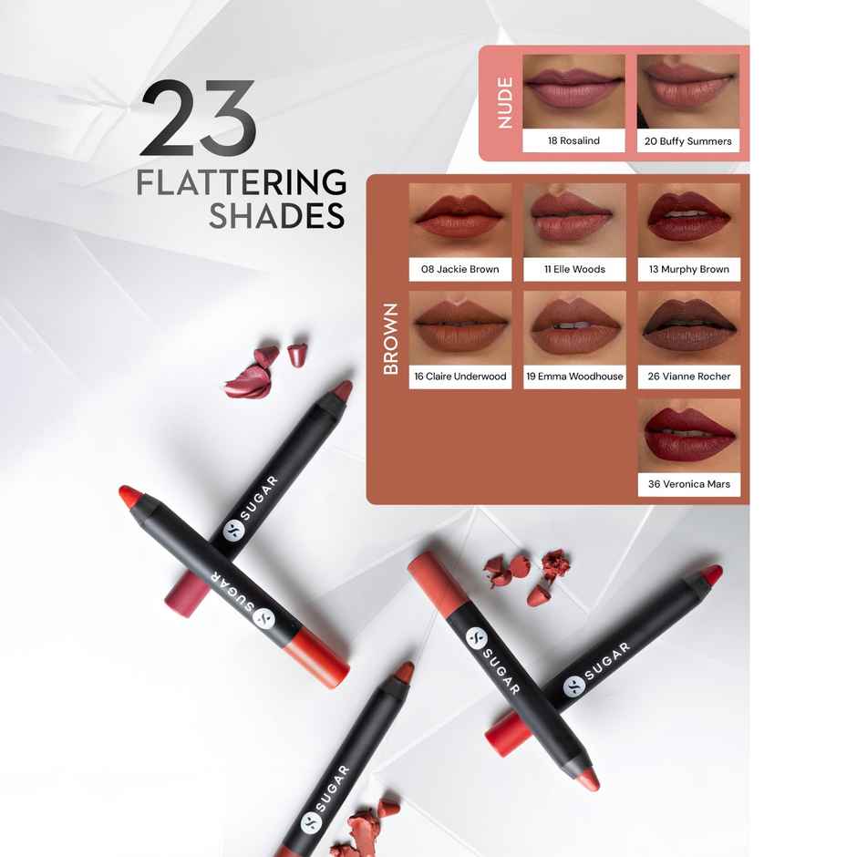 SUGAR Cosmetics Matte As Hell Crayon Lipstick - 01 Scarlett O'Hara