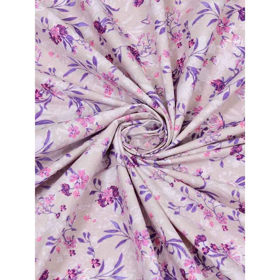 Bombay Dyeing Florentine 144 TC 100% Cotton Purple Super King Size Bedsheet with 2 Pillow Covers