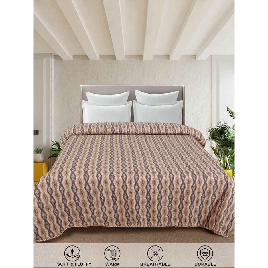 STATUS Micro Dohar Double Bed | Tie and Die Maroon - 200 x 220 cm