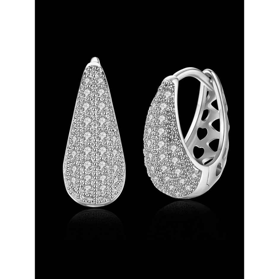 Youbella Jewellery Gold Plated Crystal Earrings For Girls And Women (Style 2 - Silver)(Ybear - 32776)