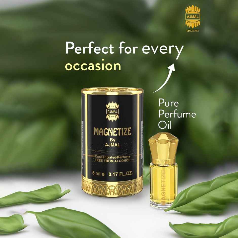 Ajmal Magnetize Attar Long Lasting Alcohol Free Perfume Oil for Men