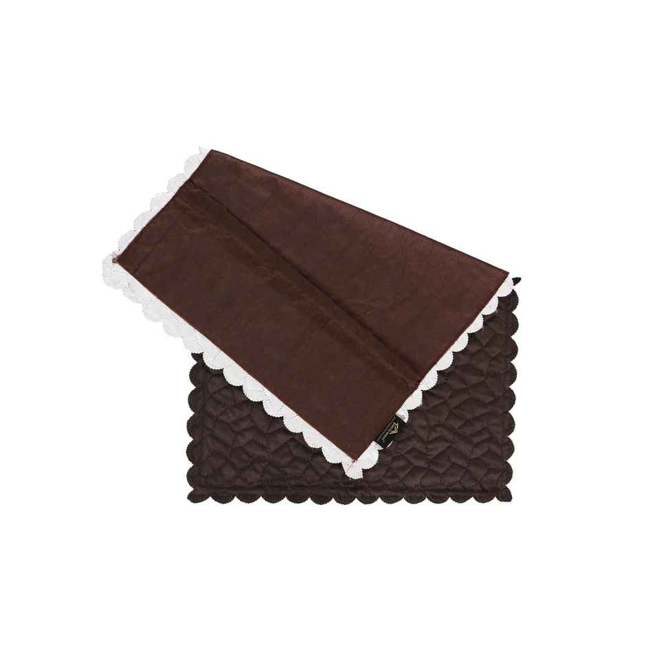 Hosta Homes Velvet Fabric Laser Cut Crystal Brown Pillow Cover Pack of 2