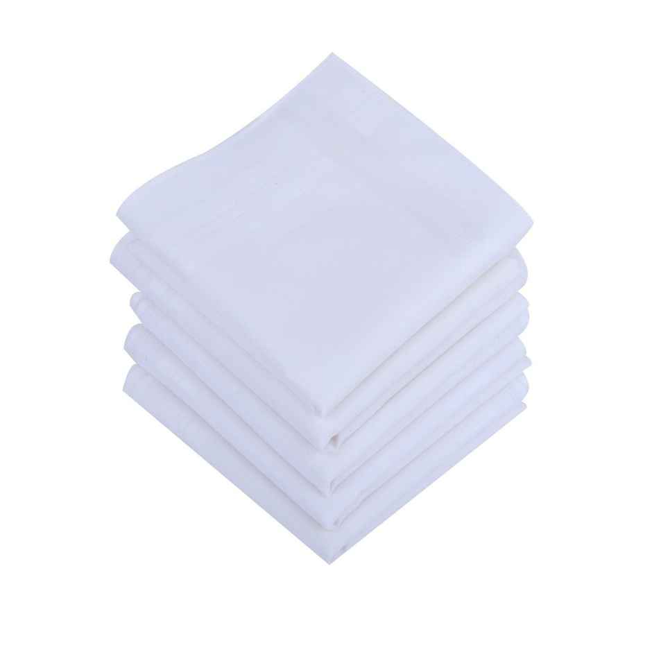 Dollar Men's Striped Cotton Handkerchief | White