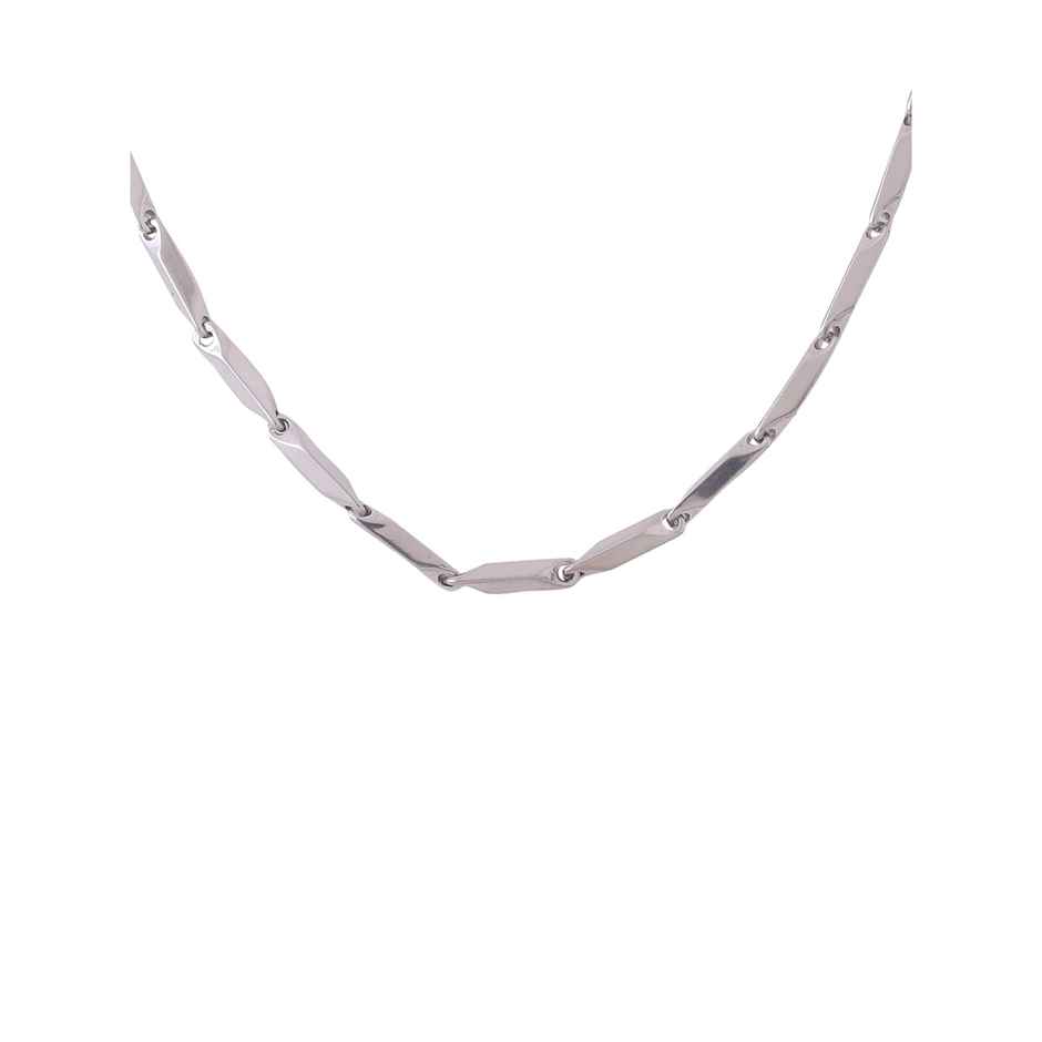 NVR Men's Silver - Toned Stainless Steel Rhodium Plated Chain | NVR2110