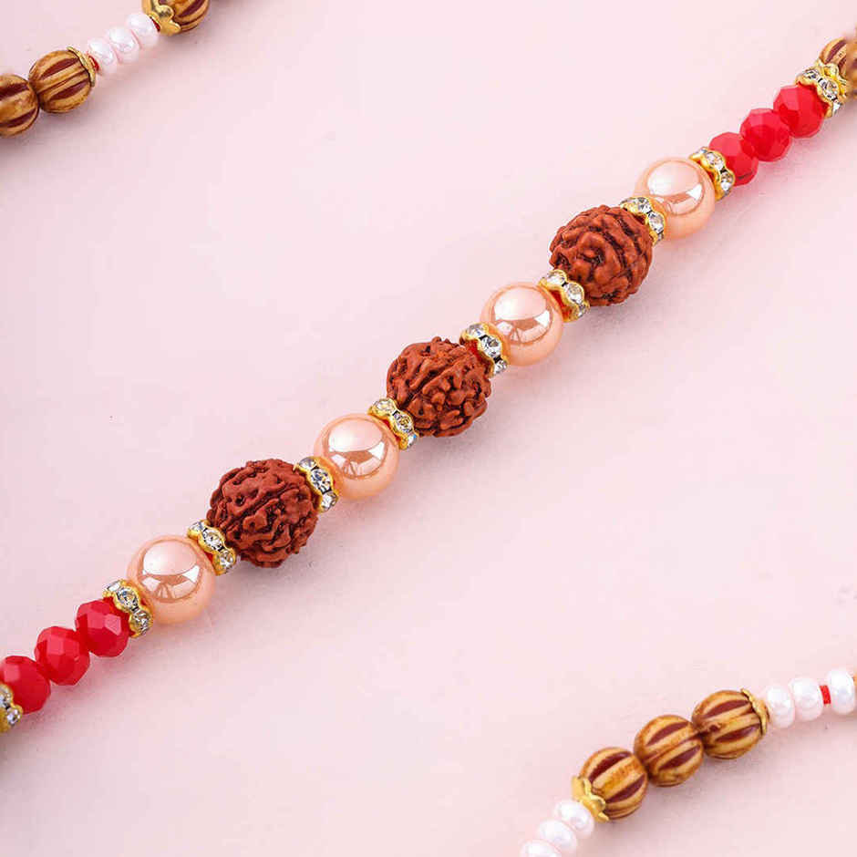 Bracelet Rakhi | Auspicious Rudraksha Bead | Religious | Pack of 1 | Floweraura