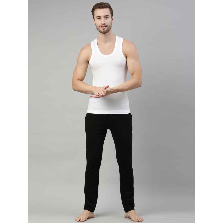 Dixcy Scott Men's Solid 100% Combed Cotton Itch - Free U-neck Sleeveless Vest | White - XL