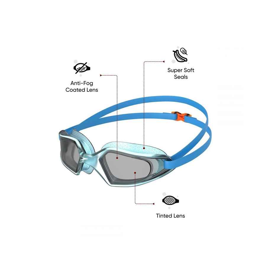 Speedo Unisex Kids Hydropulse Smoke Lens Swim Goggles | Blue And Smoke - Free Size