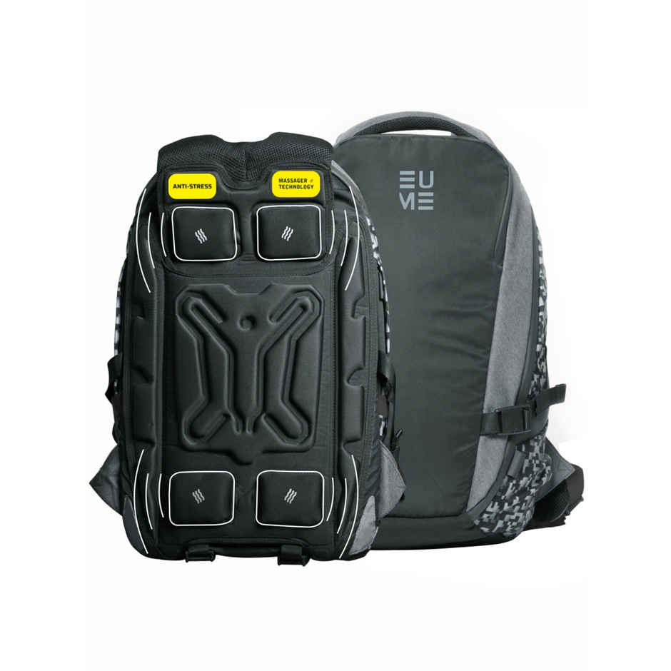 EUME Unisex Solid Nylon 31 L Massager Backpack | Black - 15.6 Inches