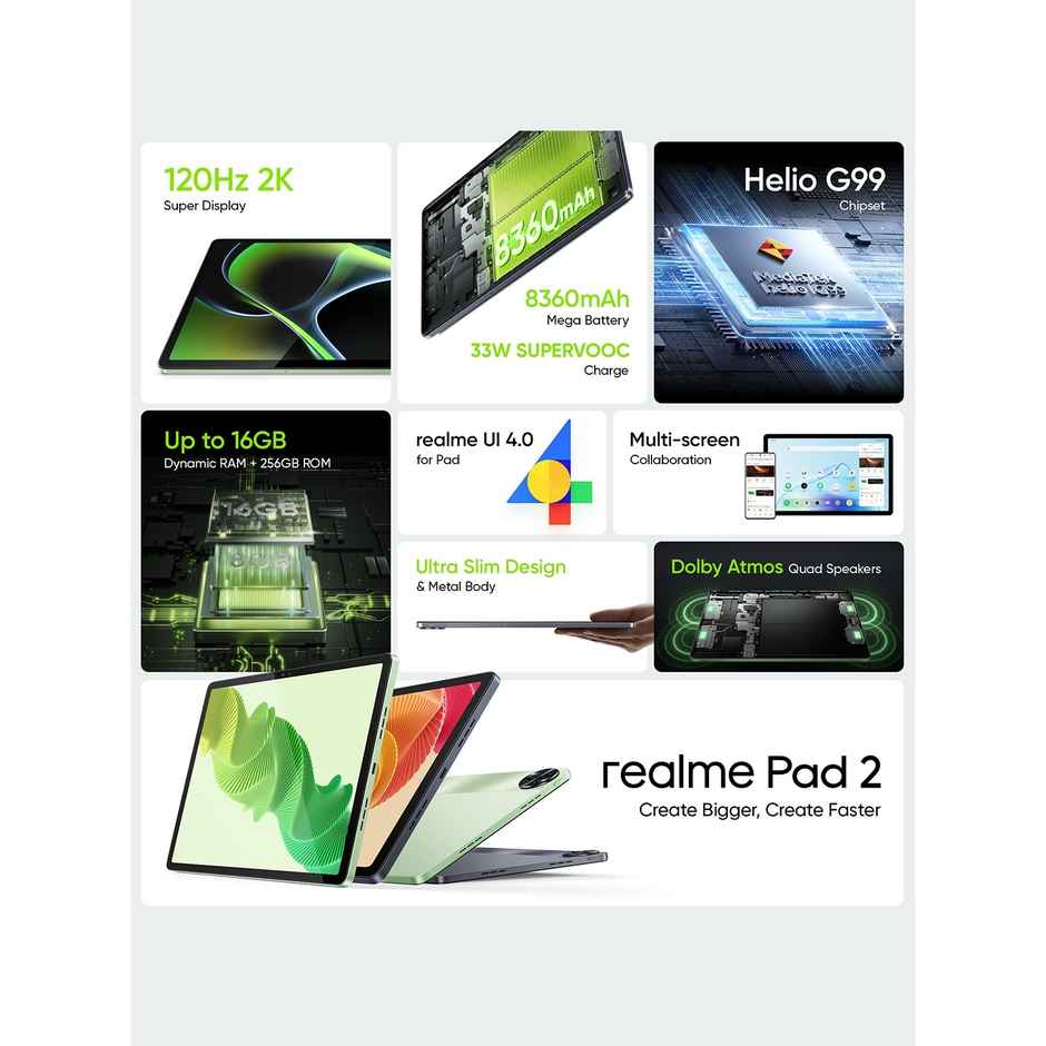 Realme Pad 2 | 11.5" Display | 6GB RAM | 128GB ROM | Wifi | Imagination Grey