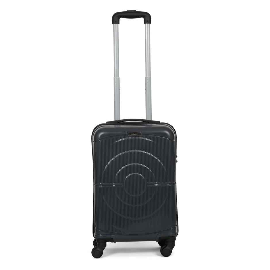 Teakwood Textured PP 40 L Retractable Hard Luggage | Grey - 55 cm