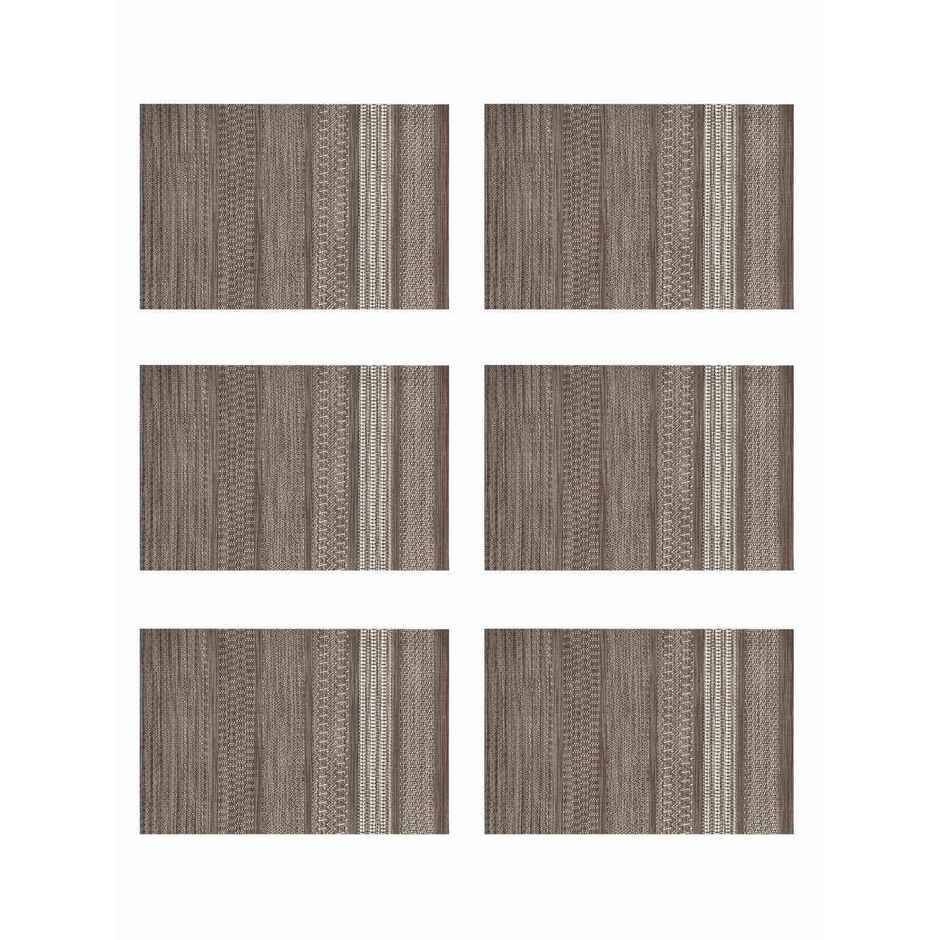 BIANCA Premium Woven PVC Placemat Dining Table | 12 X 18 | Alpine | Beige