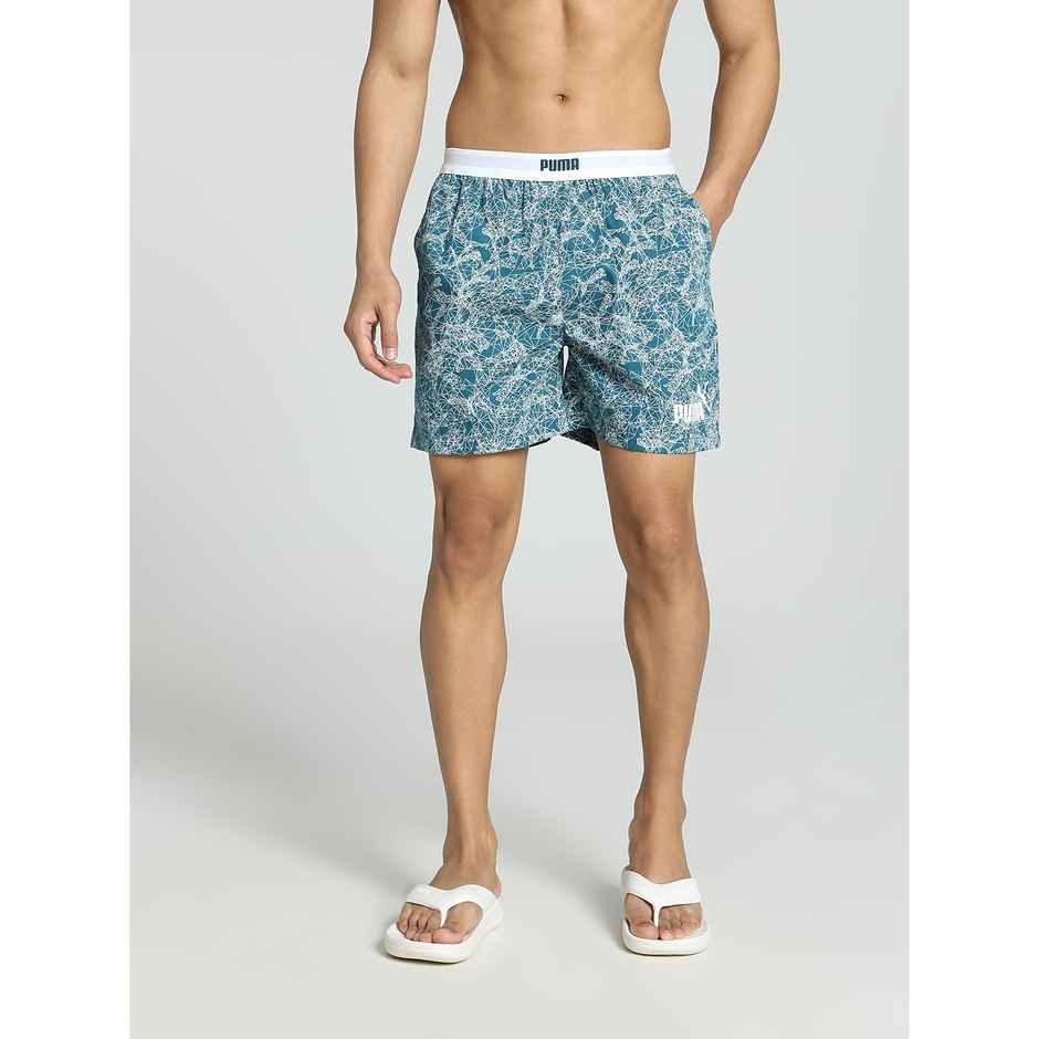 Puma Men's Printed Woven Boxers | Blue Coral | M