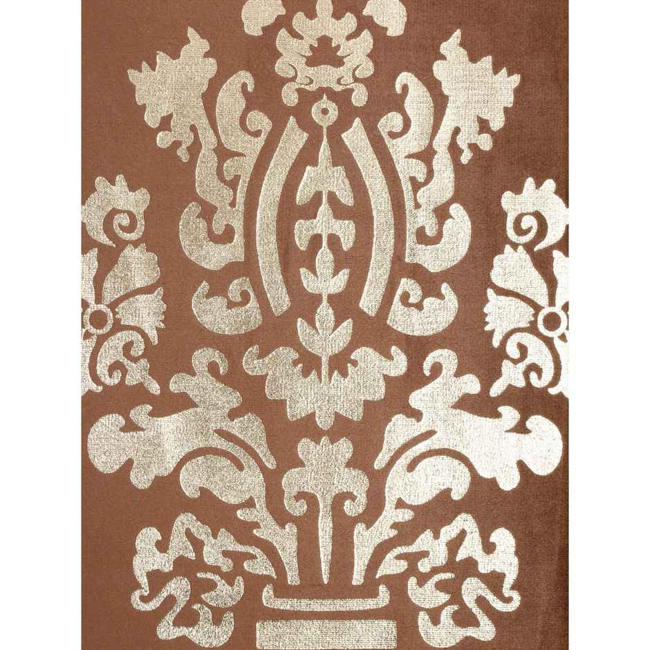 Hosta Homes Soft Velvet Abstract Pattern Golden Foil Printed Brown Cushion Covers | Pack of 2