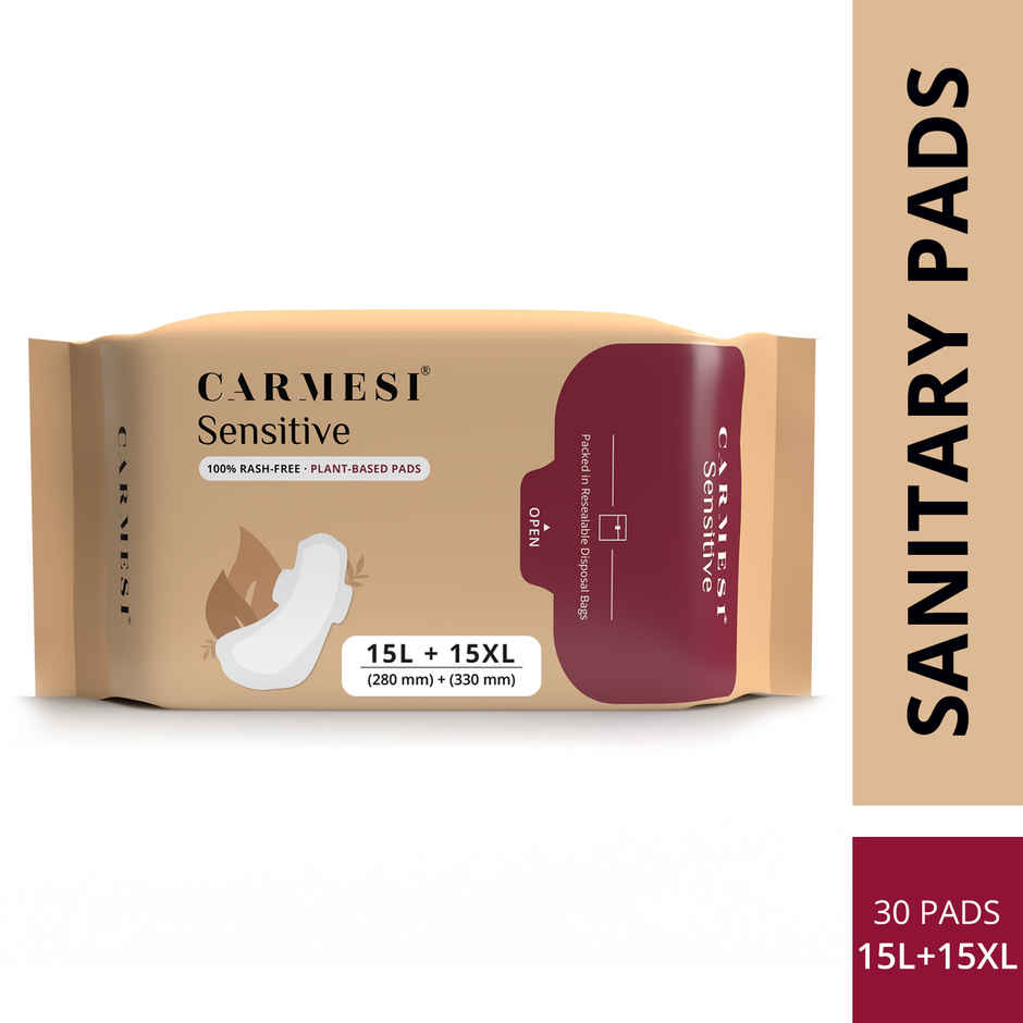 Carmesi Sensitive (15 L + 15 XL) Sanitary Pads | Assorted pack | 30 pcs
