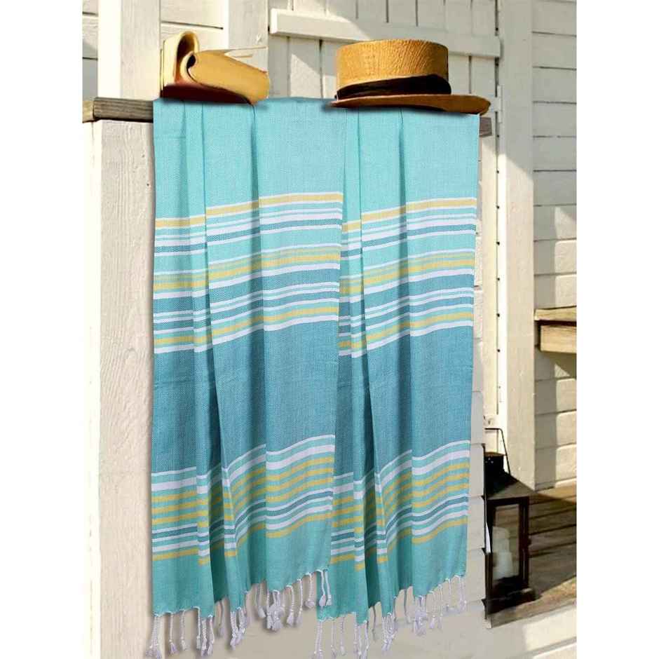 Bianca Ultra Soft Turkish Hammam Towel 100% Cotton 1pc Bath Towel | Jadore Stripe-Mint