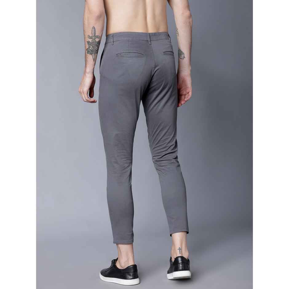 Highlander Men's Tapered Fit Chinos | Grey - 36