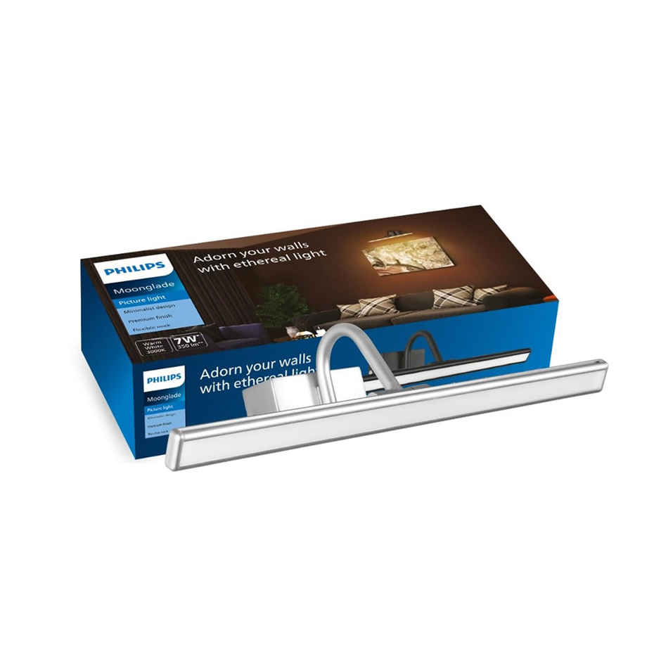 Philips 7-Watts Moonglade Silver Picture Light | Picture Light For Display | Warm White