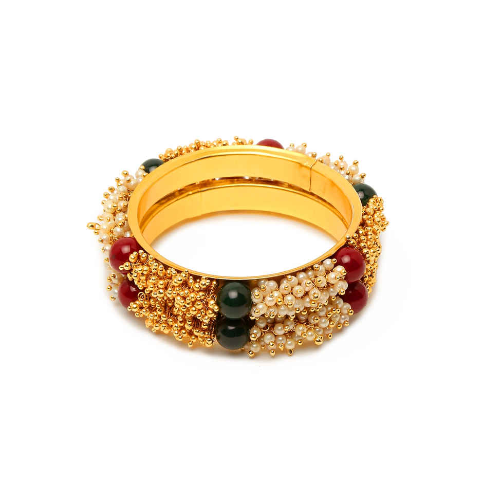 Youbella Stylish Traditional Jewellery Pearl Bangle Set For Women (Multi-Colour)(Ybbn - 91150 - 2.8)