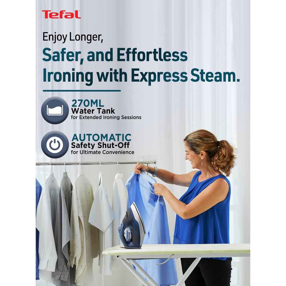 Tefal Express Steam Plus Iron 2600 W, Durilium Airglide Soleplate, Wrinkle Remover