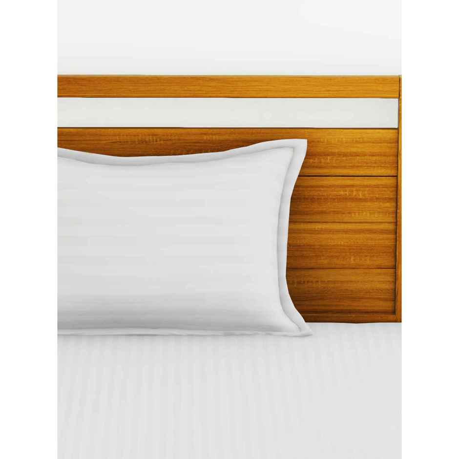 BIANCA Single 100% Egyptian Cotton Satin Stripe Bedsheet | With Pillow Cover | White