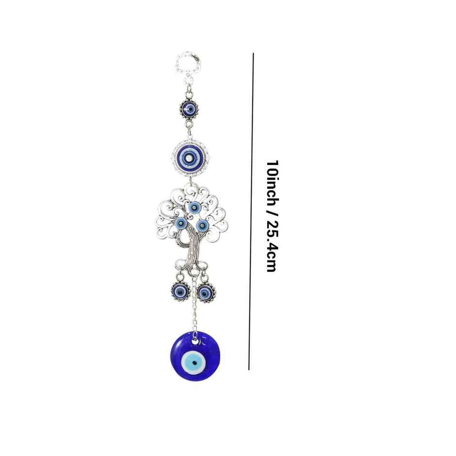 TIED RIBBONS Tree Of Life Evil Eye Wall Hanging | Dark Blue
