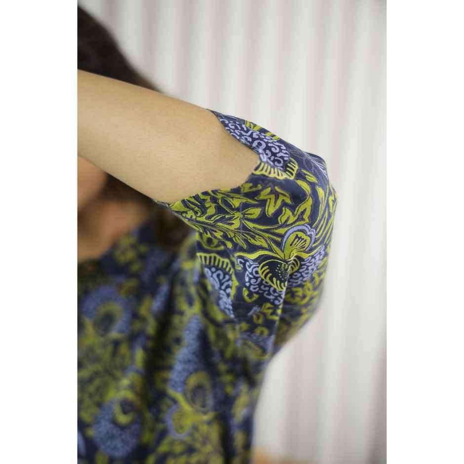 Sanskrutihomes Floral Printed Pure Cotton Tunic With Palazzo Co-Ords | Green | M