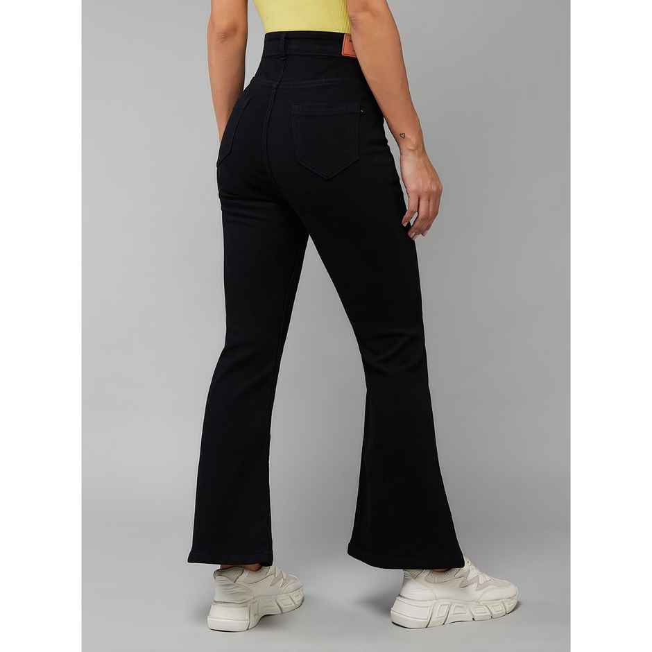 Miss Chase Women s Stinging Scorpion Slitted Bootcut Jeans | Black | 28