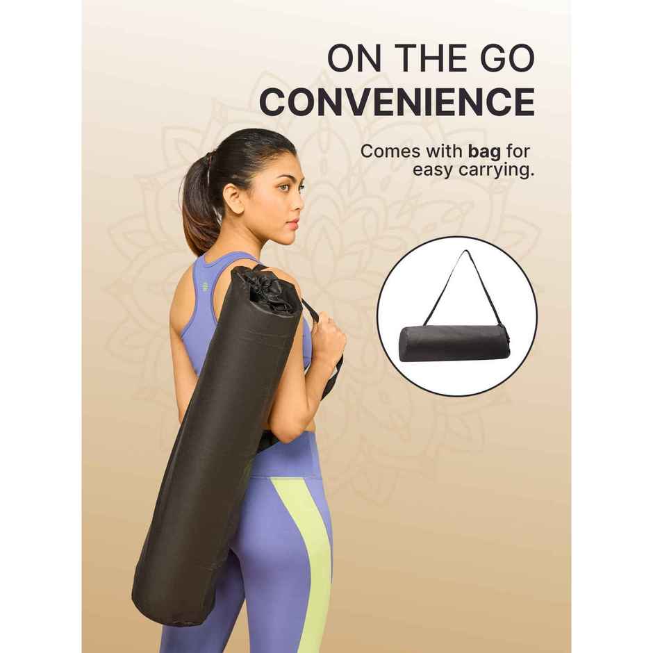 Cult Unisex TPE Yoga Mat | Lotus Print, With Bag & Strap | Purple - 6 mm