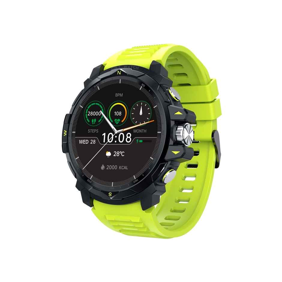 Cult Ranger XR Ultra 1.52" Amoled, Rugged, Google Fit & Strava Integrated Smartwatch (Neon Green)
