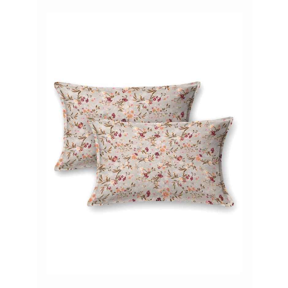 Bombay Dyeing Florentine 144 TC 100% Cotton Light Brown Double Size Bedsheet with 2 Pillow Covers